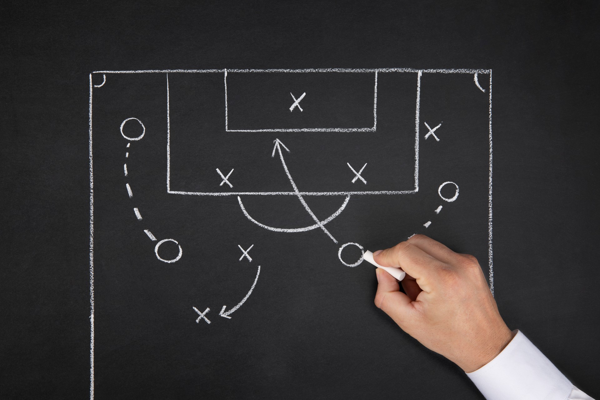 Football Soccer Coach Drawing Playbook Tactics